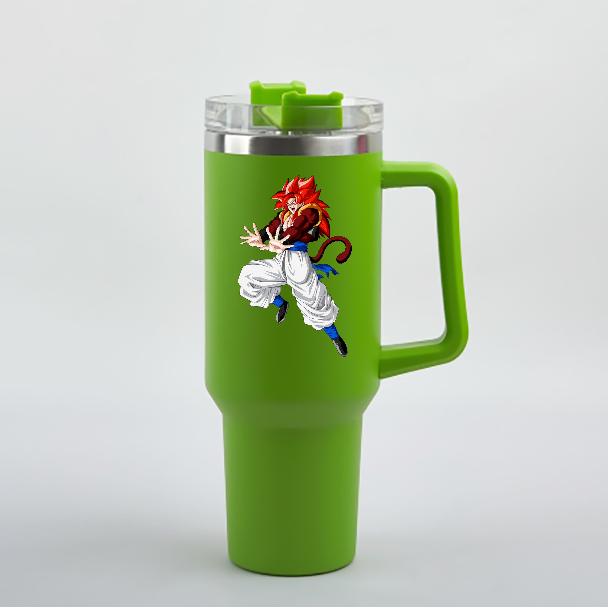 （画像用） ドラゴンボール 孫悟空（そん ごくう）Son Goku カカロット DRAGON BALL Kakarotto 1200mL車用タンブラー - クリスタルステッカー（プラスチックストロー付き）